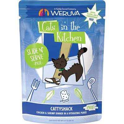 Cats In The Kitchen Slide N' Serve Cattyshack Chicken & Shrimp Dinner 3oz. Pouch (Case Of 12)