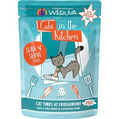Cats In The Kitchen Slide N' Serve Cat Times at Fridgemont Duck & Tuna Dinner 3 oz. Pouch (Case Of 12)