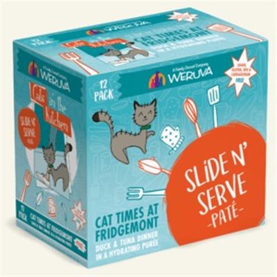 Cats In The Kitchen Slide N' Serve Cat Times at Fridgemont Duck & Tuna Dinner 3 oz. Pouch (Case Of 12)