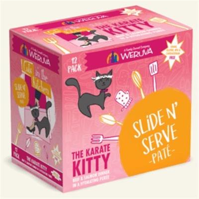 Cats in the Kitchen Slide N' Serve The Karate Kitty Beef & Salmon Dinner 3oz. (Case Of 12)