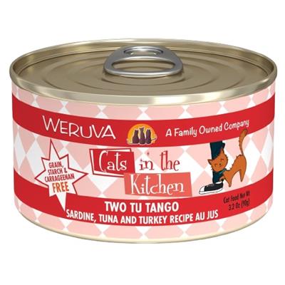 Cats In The Kitchen Two Tu Tango Sardine, Tuna and Turkey Recipe 6oz. (Case Of 24)