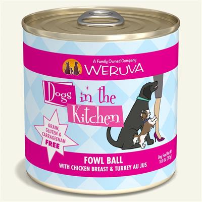 Dogs In The Kitchen Fowl Ball with Chicken & Turkey Au Jus 10oz. (Case Of 12)