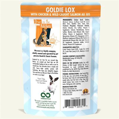 Dogs In The Kitchen Dog Goldie Lox with Chicken & Wild-Caught Salmon 2.8oz. Pouch (Case Of 12)