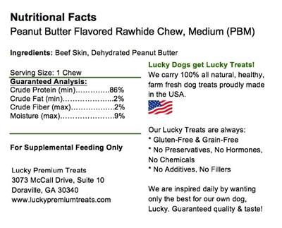 Peanut Butter Basted Beefhides - Medium