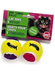 Spot Mini Tennis Balls Cat Toy With Bell And Catnip Assorted 2 In 2 Pack Mini