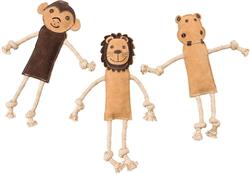 Dura-Fused Leather Jungle Dog Toy Assorted Brown; Tan 14 In