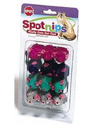 Spot Colored Plush Mice Rattle And Catnip Cat Toy Assorted 12 Pack