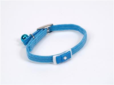 Lil Pals Elasticized Safety Kitten Collar With Jeweled Bow Light Blue 3-8 In X 8 In