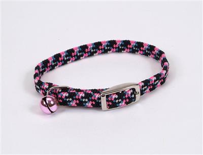 Lil Pals Elasticized Safety Kitten Collar With Reflective Threads Neon Pink 3-8 In X 8 In
