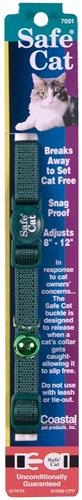 Safe Cat Adjustable Snag-Proof Nylon Breakaway Collar Hunter Green 3-8 In X 8-12 In