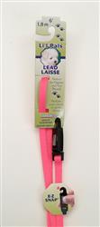 Lil Pals Nylon Dog Leash With E-Z Snap Neon Pink 3-8 In X 6 Ft