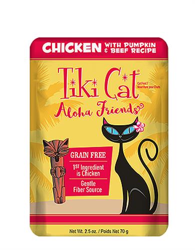 Tiki Pets Cat Aloha Chicken Pumpkin Beef 2.5oz. 3 packs