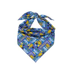 Hanukkah Dog Bandana with Menorah and Dreidel