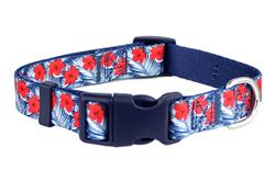 Blue Hibiscus Dog Collar / Leash