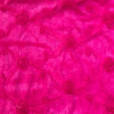 Blanket, Embroidered Roses in Hot Pink Small