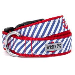 Navy Stripe Anchors Collar & Lead Collection