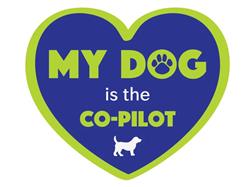 The Dog is my co-pilot - 3" Sticker
