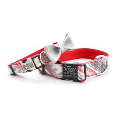 Taos Flannel Dog Collar & Leash