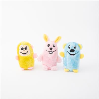 Squeakie Buddies - Pack of 3 (Bear, Bunny, Monkey)