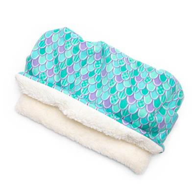 Mermaid Scales Printed Fleece Fabric Pocket Pet Bed