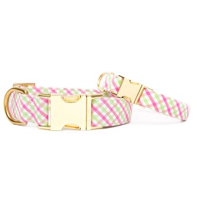 Spring Plaid Dog Collar 