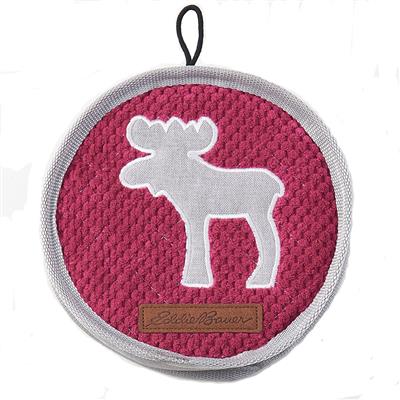 Eddie Bauer PET Moose Squeaker Disc Toy in Raspberry