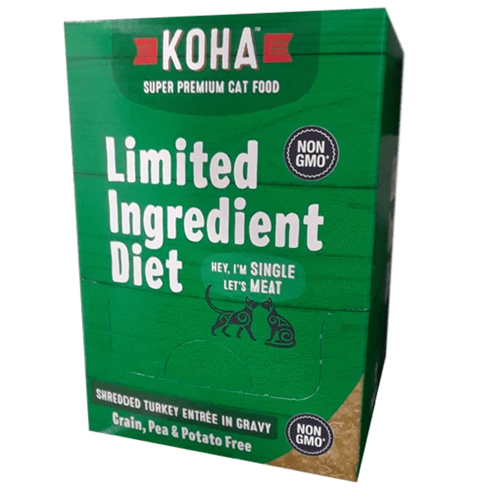 KOHA Limited Ingredient Diet Shredded Turkey Entrée in Gravy for Cats