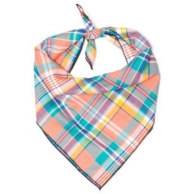 PEACH MULTI PLAID BOW TIE