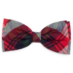 RED/GREEN/NAVY PLAID BOW TIE
