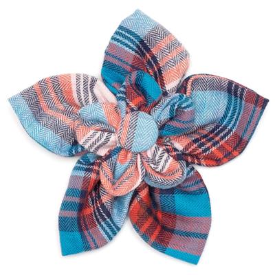 CORNFLOWER BLUE/RED PLAID FLOWER
