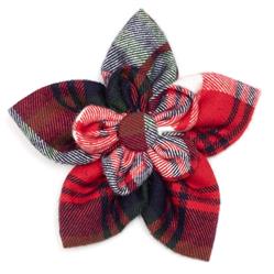 RED/GREEN/NAVY PLAID FLOWER