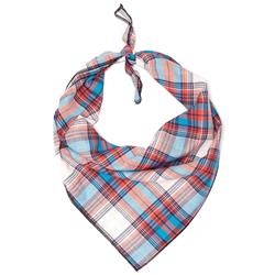 CORNFLOWER BLUE/RED PLAID BANDANA