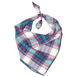 TEAL/PURPLE PLAID BANDANA
