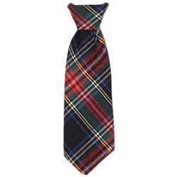 BLACK STEWART PLAID NECK TIE