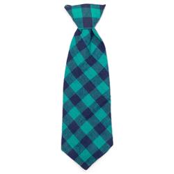 GREEN/NAVY BUFFALO CHECK NECK TIE