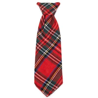 RED PLAID III NECK TIE