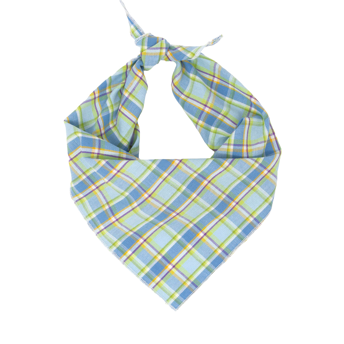 Blue Plaid Dog Bandana