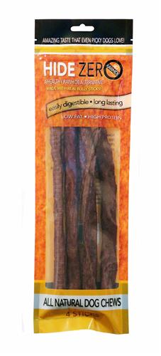 Hide Zero 10" 4 Pack Bully Flavored Rawhide Alternative Zip Lock Bag