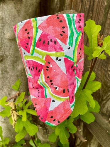 Melon Drop – Watermelon Slice Dog Bandana | Snap-On, Organic Cotton, Handmade in LA