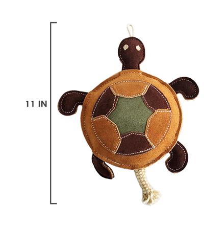 Vegan Leather Patchwork Turtle - Dog Chew Toy