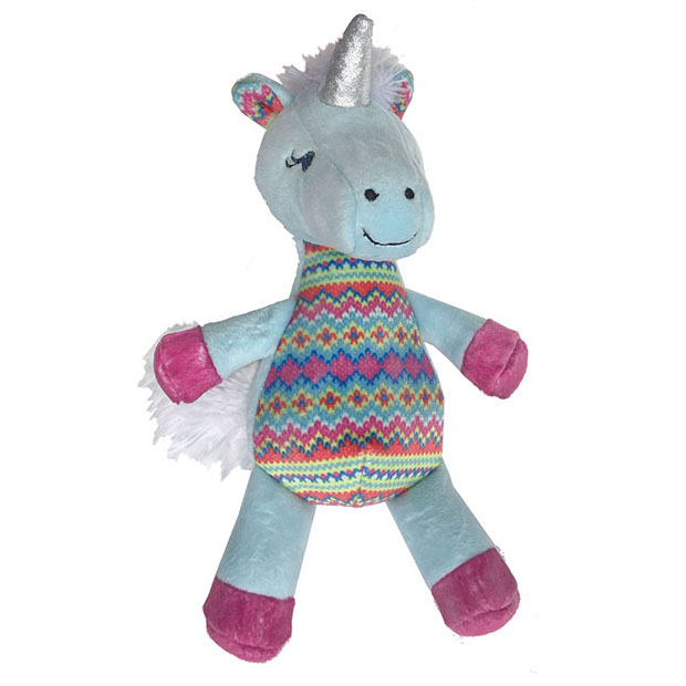 Candy Cane Unicorn Dog Toy