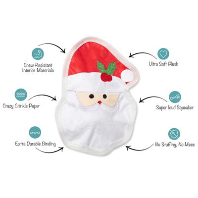 Santa Face Durable Dog Toy