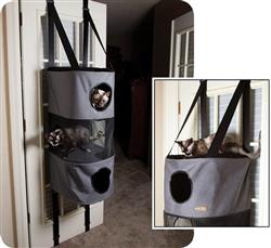 3 Story Hangin' Cat Condo in Classy Gray, 16" x 16" x 65"