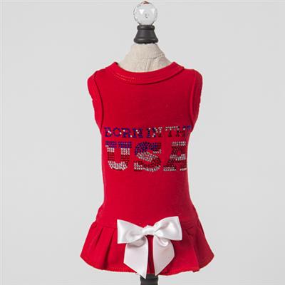 Born in the USA Dog Dress: Red