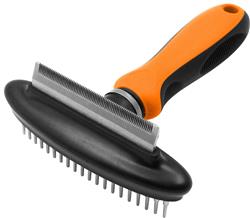 Pet Life�� Flex Series 2-in-1 Dual-Sided Grooming Undercoat Pet Rake and Deshedder
