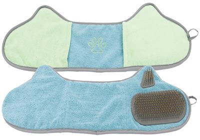 Pet Life�� 'Bryer' 2-in-1 Hand-Inserted Microfiber Pet Grooming Towel and Brush