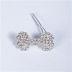 Crystal Bone Barrette: Silver