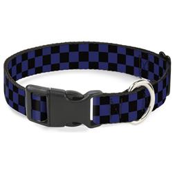 Plastic Clip Collar - Checker Black/Blue