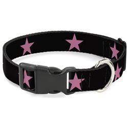 Plastic Clip Collar - Star Black/Pink