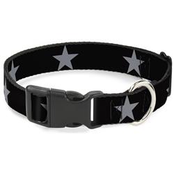Plastic Clip Collar - Star Black/Silver